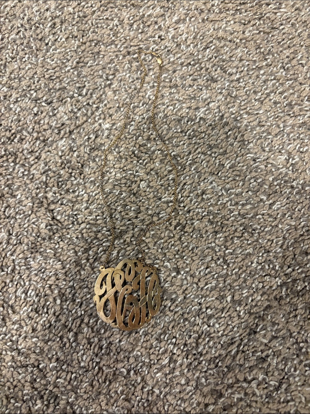 Gold Monogram Pendant Necklace - Elegant Script Disc